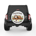 IM NOT LAZY SLOTH PEARL  WHITE CARBON FIBER TIRE COVER