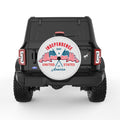 INDEPENDENCE DAY FLAGS PEARL  WHITE CARBON FIBER TIRE COVER