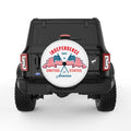 INDEPENDENCE DAY FLAGS WHITE TIRE COVER
