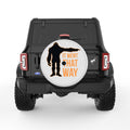 IT WENT THAT WAY FUNNY BIGFOOT PEARL  WHITE CARBON FIBER TIRE COVER