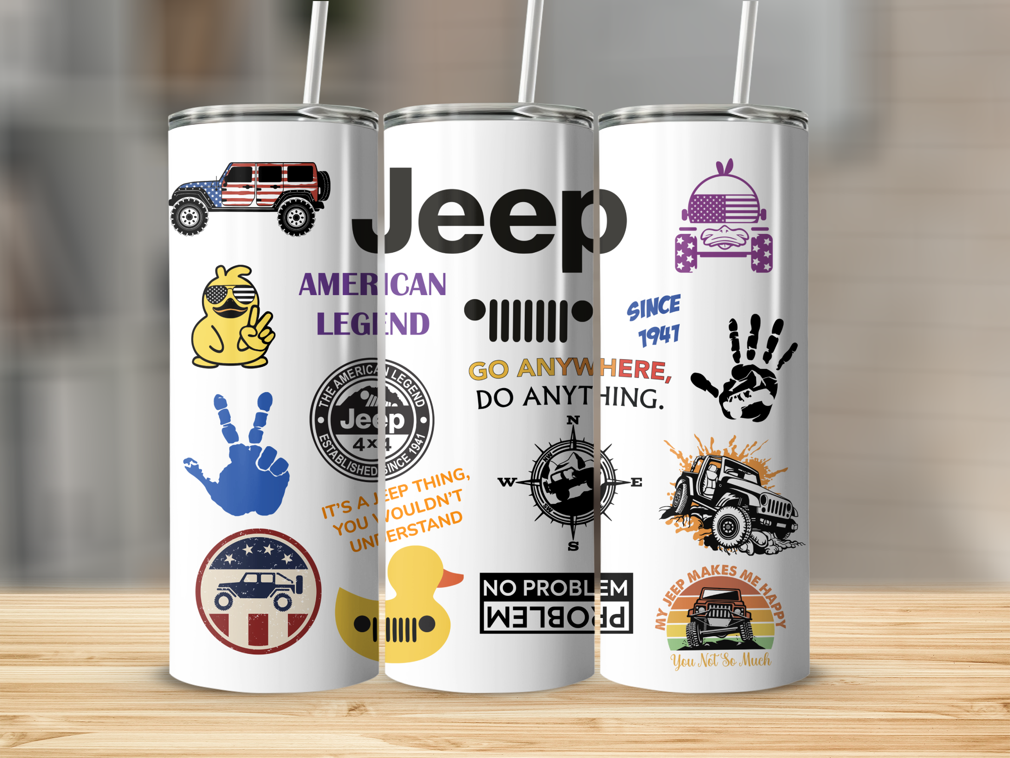 Tumblers, Cups, & Mugs For Jeep Wrangler Four Wheel Covers