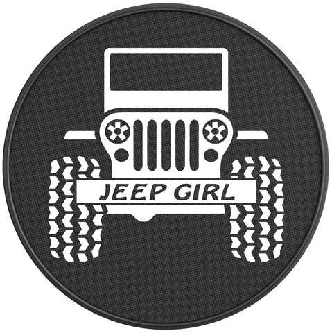 JEEP GIRL PEARL  WHITE CARBON FIBER TIRE COVER