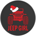 JEEP GIRL CHRISTMAS BLACK CARBON FIBER TIRE COVER