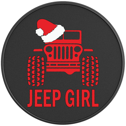 JEEP GIRL CHRISTMAS PEARL  WHITE CARBON FIBER TIRE COVER