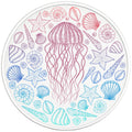 JELLYFISH WITH SEA TURTLE PEARL  WHITE CARBON FIBER TIRE COVER