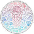 JELLYFISH WITH SEA TURTLE WHITE TIRE COVER