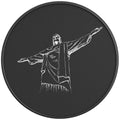 JESUS CHRIST THE REDEEMER BLACK CARBON FIBER TIRE COVER