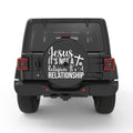 JESUS IS NOT A RELIGION BLACK CARBON FIBER TIRE COVER