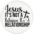 JESUS IS NOT A RELIGION PEARL  WHITE CARBON FIBER TIRE COVER