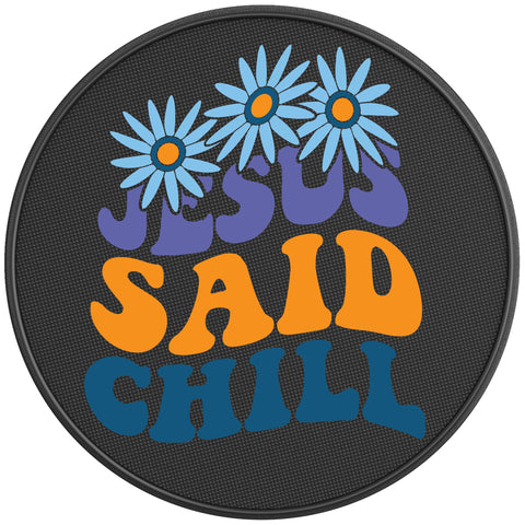 JESUS SAID CHILL PEARL  WHITE CARBON FIBER TIRE COVER