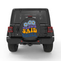 JESUS SAID CHILL BLACK CARBON FIBER TIRE COVER