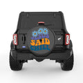 JESUS SAID CHILL BLACK CARBON FIBER TIRE COVER