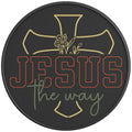 JESUS THE WAY PEARL  WHITE CARBON FIBER TIRE COVER