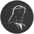 JESUS WITH CROWN THORNS BLACK CARBON FIBER TIRE COVER
