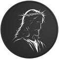 JESUS WITH CROWN THORNS BLACK TIRE COVER
