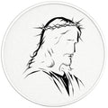 JESUS WITH CROWN THORNS PEARL  WHITE CARBON FIBER TIRE COVER