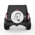 JESUS WITH CROWN THORNS PEARL  WHITE CARBON FIBER TIRE COVER