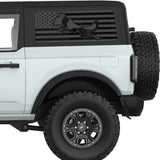 JUMPING SPRINGER SPANIEL US FLAG QUARTER WINDOW DECAL FITS 2021+ FORD BRONCO 2 DOOR HARD TOP