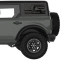 JUMPING SPRINGER SPANIEL US FLAG QUARTER WINDOW DECAL FITS 2021+ FORD BRONCO 4 DOOR HARD TOP