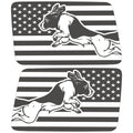 JUMPING SPRINGER SPANIEL US FLAG QUARTER WINDOW DRIVER & PASSENGER DECALS