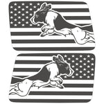 JUMPING SPRINGER SPANIEL US FLAG QUARTER WINDOW DRIVER & PASSENGER DECALS