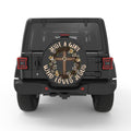 JUST A GIRL WHO LOVES JESUS PEARL  WHITE CARBON FIBER TIRE COVER