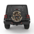 JUST A GIRL WHO LOVES JESUS BLACK CARBON FIBER TIRE COVER