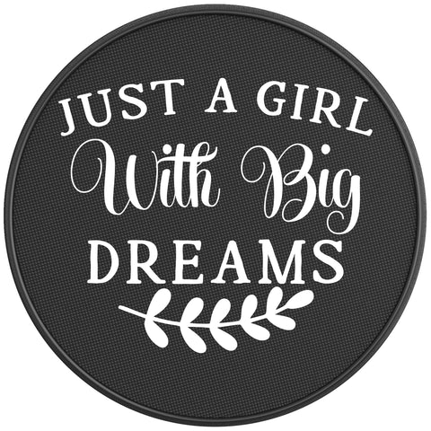 JUST A GIRL WITH BIG DREAMS PEARL  WHITE CARBON FIBER TIRE COVER