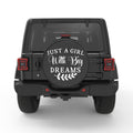 JUST A GIRL WITH BIG DREAMS PEARL  WHITE CARBON FIBER TIRE COVER