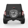 JUST A GIRL WITH BIG DREAMS BLACK CARBON FIBER TIRE COVER