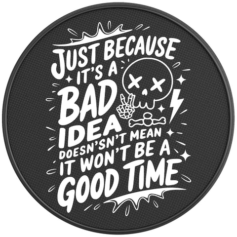 JUST BECAUSE ITS A BAD IDEA PEARL  WHITE CARBON FIBER TIRE COVER