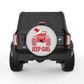 JEEP GIRL CHRISTMAS SILVER CARBON FIBER TIRE COVER
