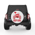 JEEP GIRL CHRISTMAS PEARL  WHITE CARBON FIBER TIRE COVER