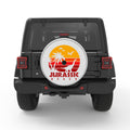 JURASSIC BEACH SILVER CARBON FIBER TIRE COVER