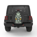 KEEP CALM AND EAT TACOS PEARL  WHITE CARBON FIBER TIRE COVER