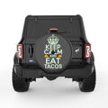 KEEP CALM AND EAT TACOS BLACK CARBON FIBER TIRE COVER