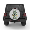 KEEP CALM AND EAT TACOS WHITE TIRE COVER