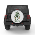 KEEP CALM AND EAT TACOS SILVER CARBON FIBER TIRE COVER