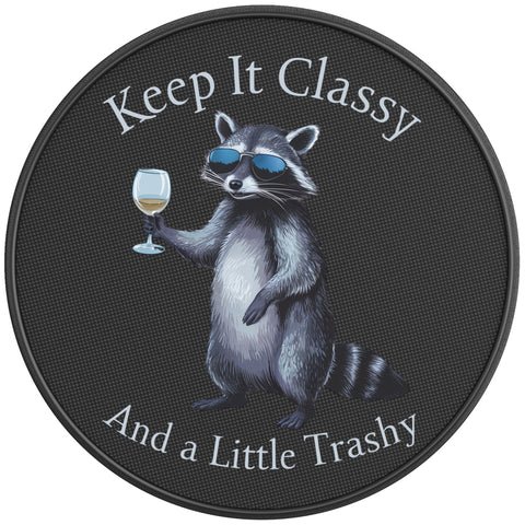 KEEP IT CLASSY AND A LITTLE TRASHY BLACK CARBON FIBER TIRE COVER