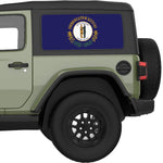 KENTUCKY STATE FLAG QUARTER WINDOW DECAL FITS 2018+ JEEP WRANGLER 2 DOOR HARD TOP JL