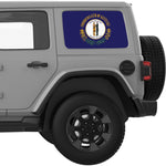 KENTUCKY STATE FLAG QUARTER WINDOW DECAL FITS 2018+ JEEP WRANGLER 4 DOOR HARD TOP JLU