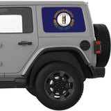 KENTUCKY STATE FLAG QUARTER WINDOW DECAL FITS 2018+ JEEP WRANGLER 4 DOOR HARD TOP JLU