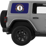 KENTUCKY STATE FLAG QUARTER WINDOW DECAL FITS 2011-2018 JEEP WRANGLER 4 DOOR HARD TOP JKU