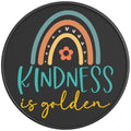 KINDNESS IS GOLDEN PEARL  WHITE CARBON FIBER TIRE COVER