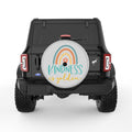 KINDNESS IS GOLDEN SILVER CARBON FIBER TIRE COVER