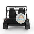 KINDNESS IS GOLDEN WHITE CARBON FIBER TIRE COVER FOR MOKE