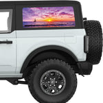 KITE BOAT PURPLE SUNSET QUARTER WINDOW DECAL FITS 2021+ FORD BRONCO 2 DOOR HARD TOP