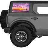 KITE BOAT PURPLE SUNSET QUARTER WINDOW DECAL FITS 2021+ FORD BRONCO 4 DOOR HARD TOP