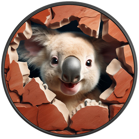 KOALA BEAR WALL BREAK PEARL  WHITE CARBON FIBER TIRE COVER