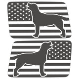 LABRADOR US FLAG QUARTER WINDOW DRIVER & PASSENGER DECALS